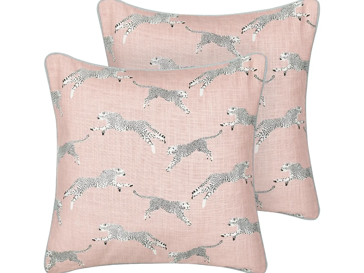 Set di 2 cuscini ARALES Cotone 45 x 45 cm Rosa pastello Trama animale