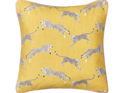 Set di 2 cuscini ARALES Cotone 45 x 45 cm Giallo Trama animale