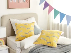 Set di 2 cuscini ARALES Cotone 45 x 45 cm Giallo Trama animale
