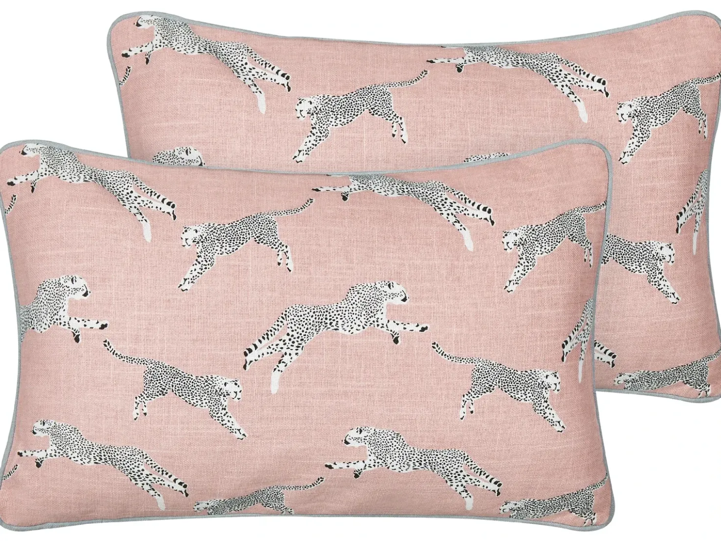 Set di 2 cuscini ARALES Cotone 30 x 50 cm Rosa pastello Trama animale