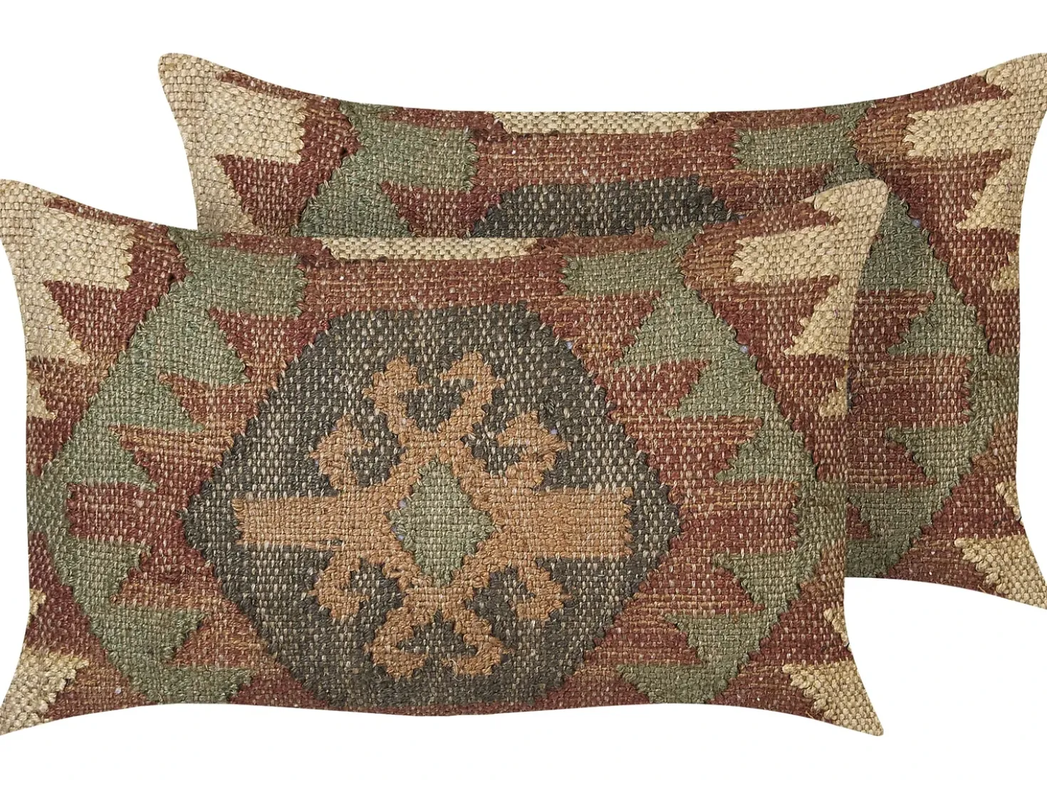 Set di 2 cuscini ARVEN Iuta 30 x 50 cm Marrone Trama orientale