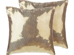 Set di 2 cuscini ASTER 45 x 45 cm Oro Tinta unita