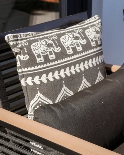 Set di 2 cuscini ATABAGI Cotone 45 x 45 cm Nero Trama orientale