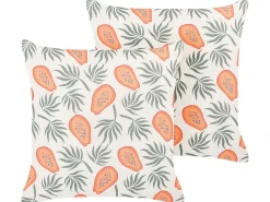 Set di 2 cuscini AVENS 45 x 45 cm Multicolore Trama di piante