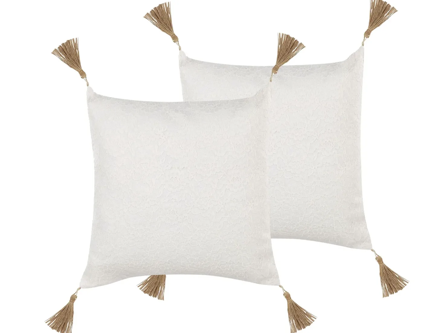 Set di 2 cuscini AZALEA 45 x 45 cm Beige chiaro Tinta unita
