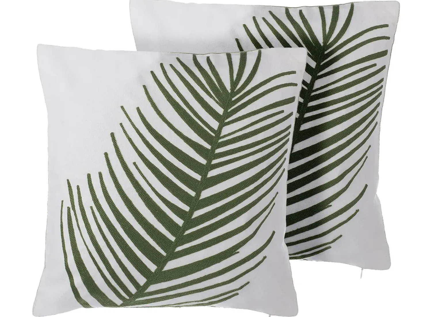 Set di 2 cuscini AZAMI Cotone 45 x 45 cm Verde scuro Trama di piante