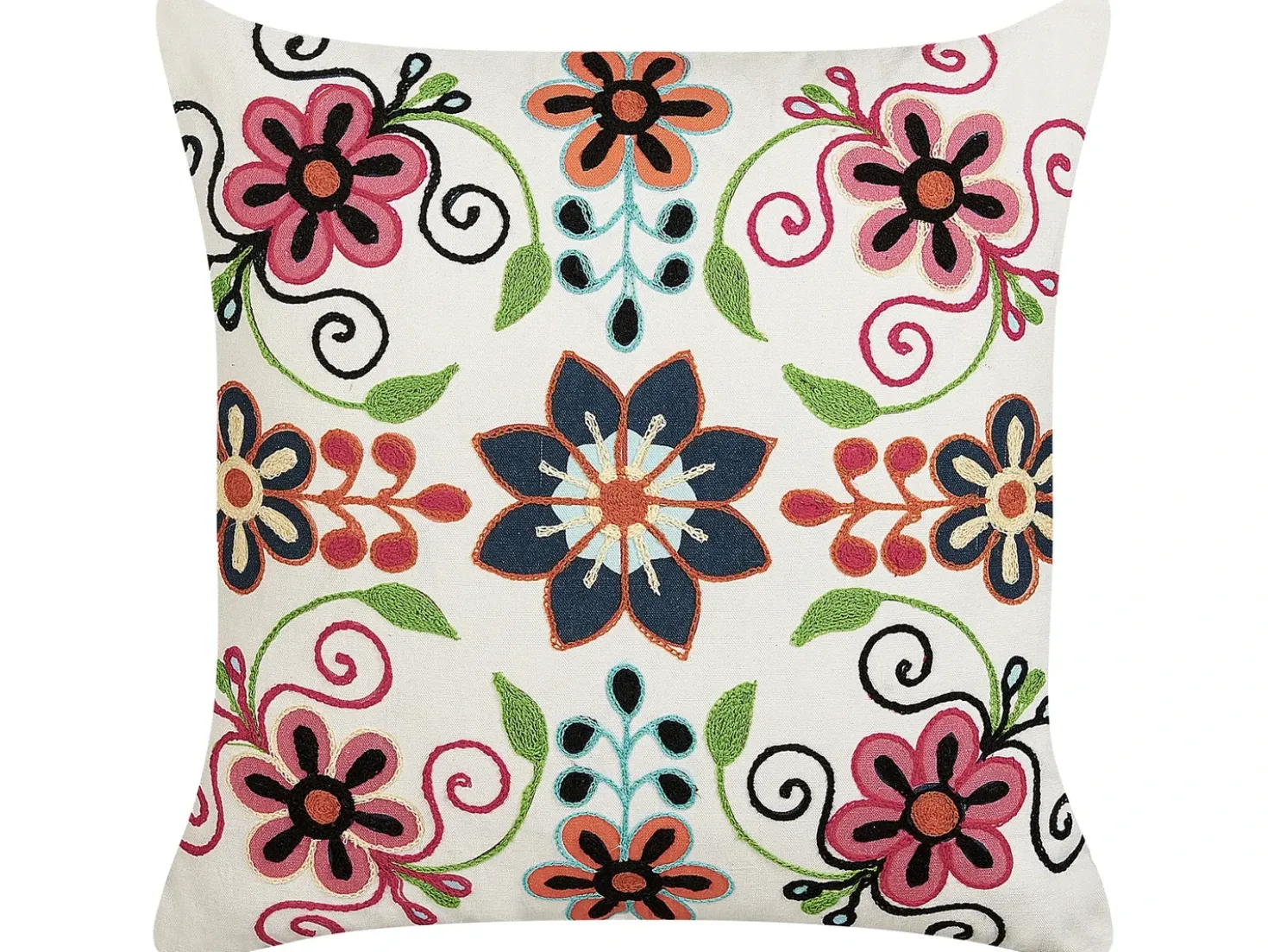 Set di 2 cuscini BAHRAICH Cotone 50 x 50 cm Multicolore Trama floreale