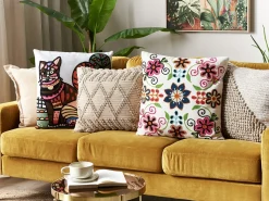 Set di 2 cuscini BAHRAICH Cotone 50 x 50 cm Multicolore Trama floreale