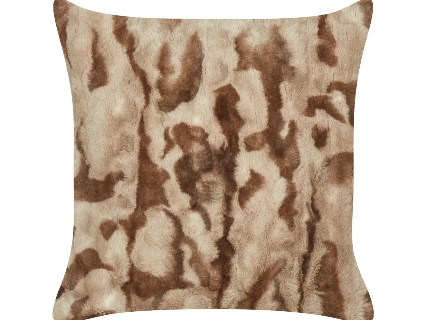 Set di 2 cuscini BAKIRA Finta pelliccia 45 x 45 cm Marrone Trama astratta