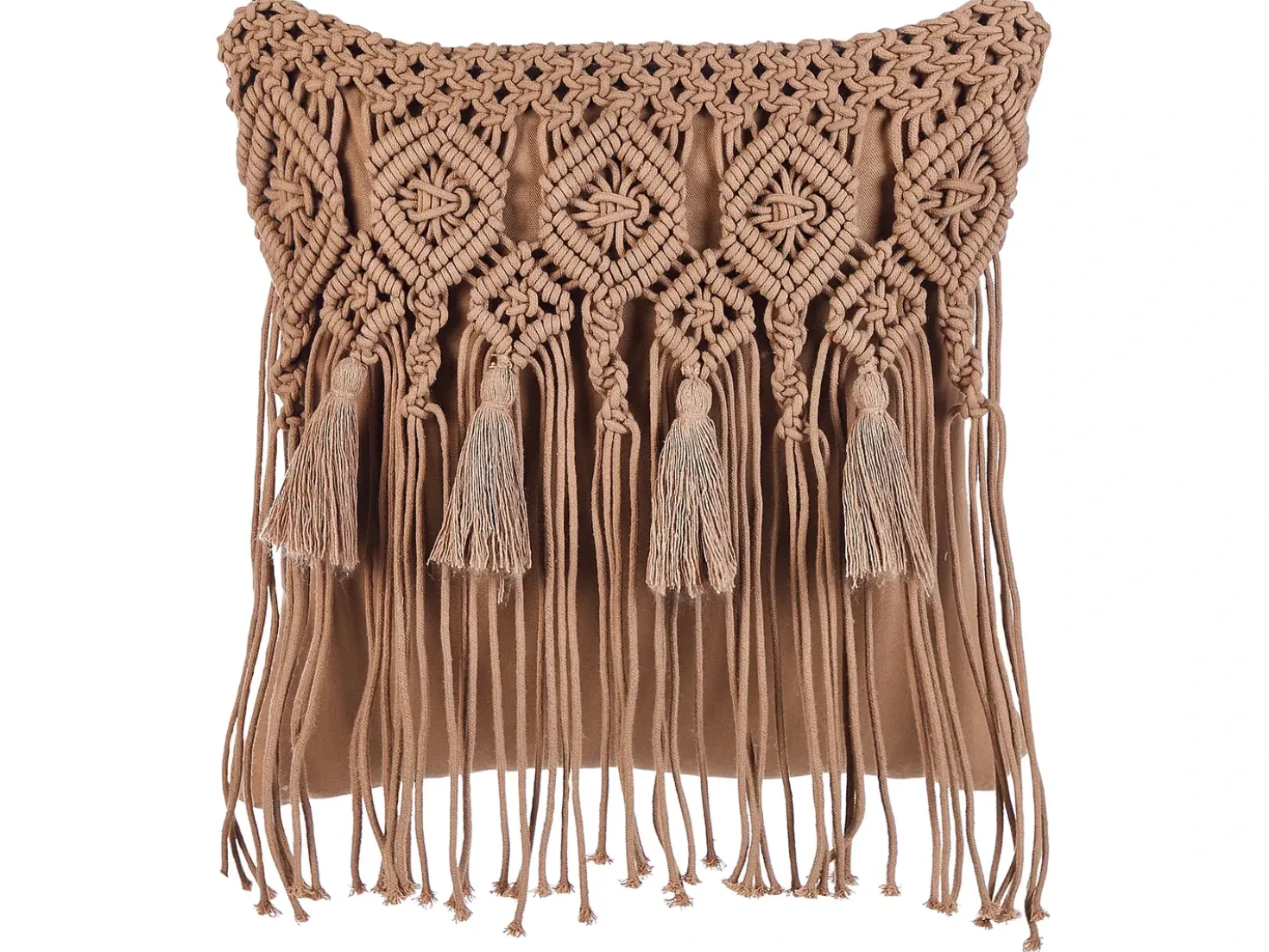 Set di 2 cuscini BAMIAN Cotone 45 x 45 cm Marrone chiaro Trama geometrica