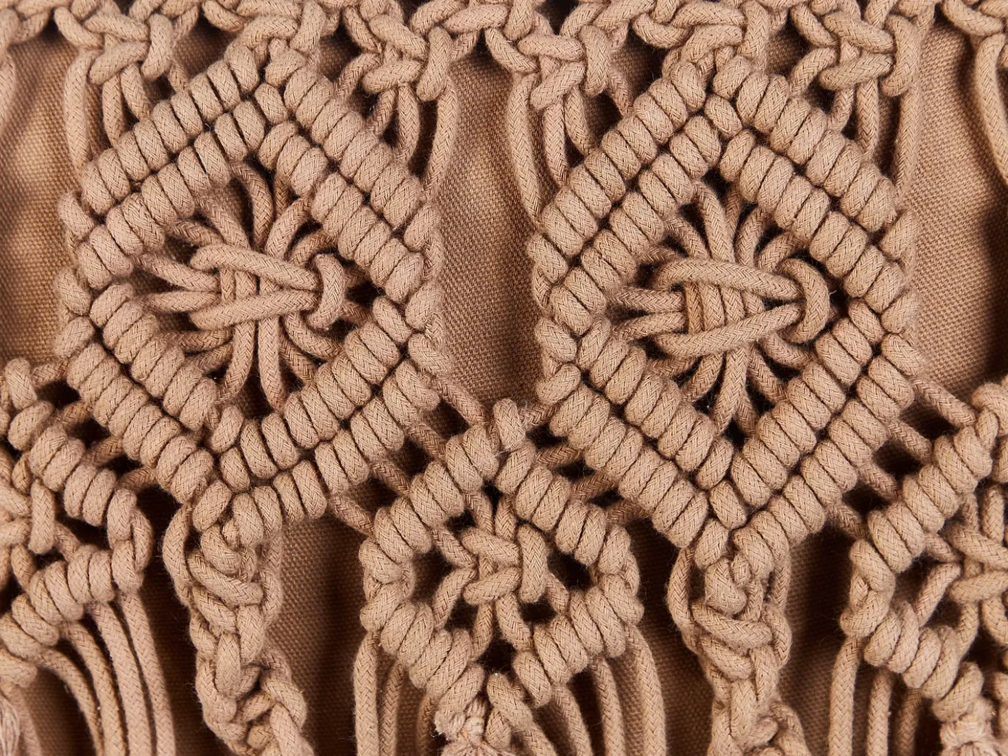Set di 2 cuscini BAMIAN Cotone 45 x 45 cm Marrone chiaro Trama geometrica