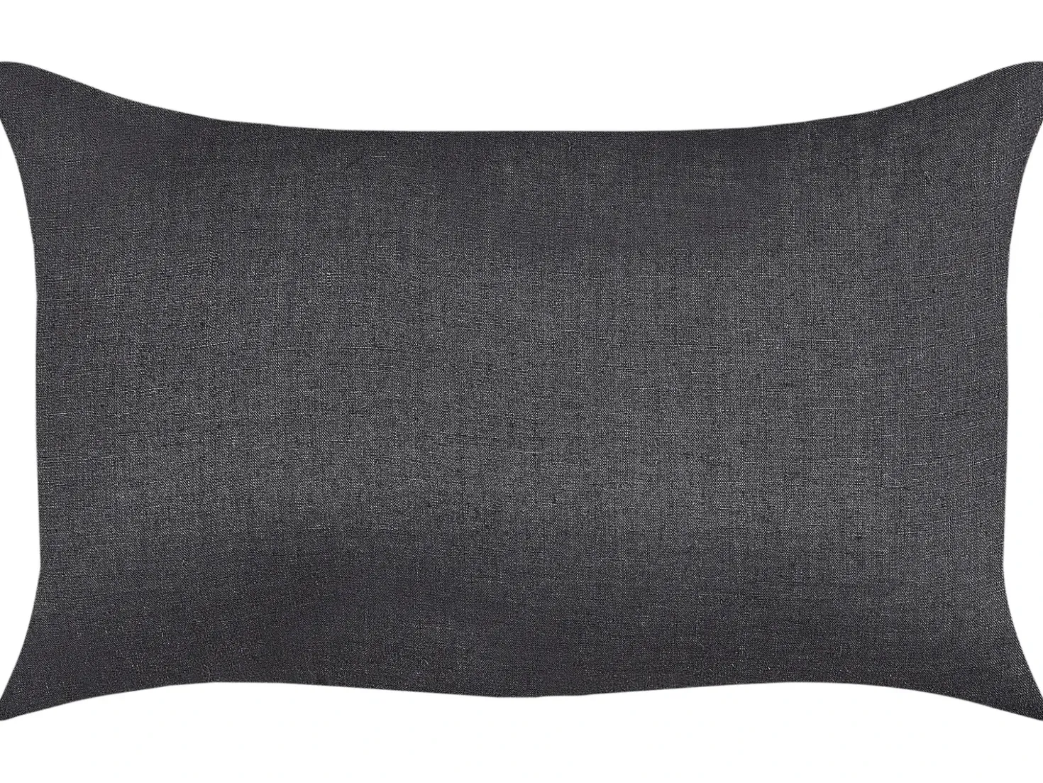 Set di 2 cuscini BANORI Lino 30 x 50 cm Nero Tinta unita