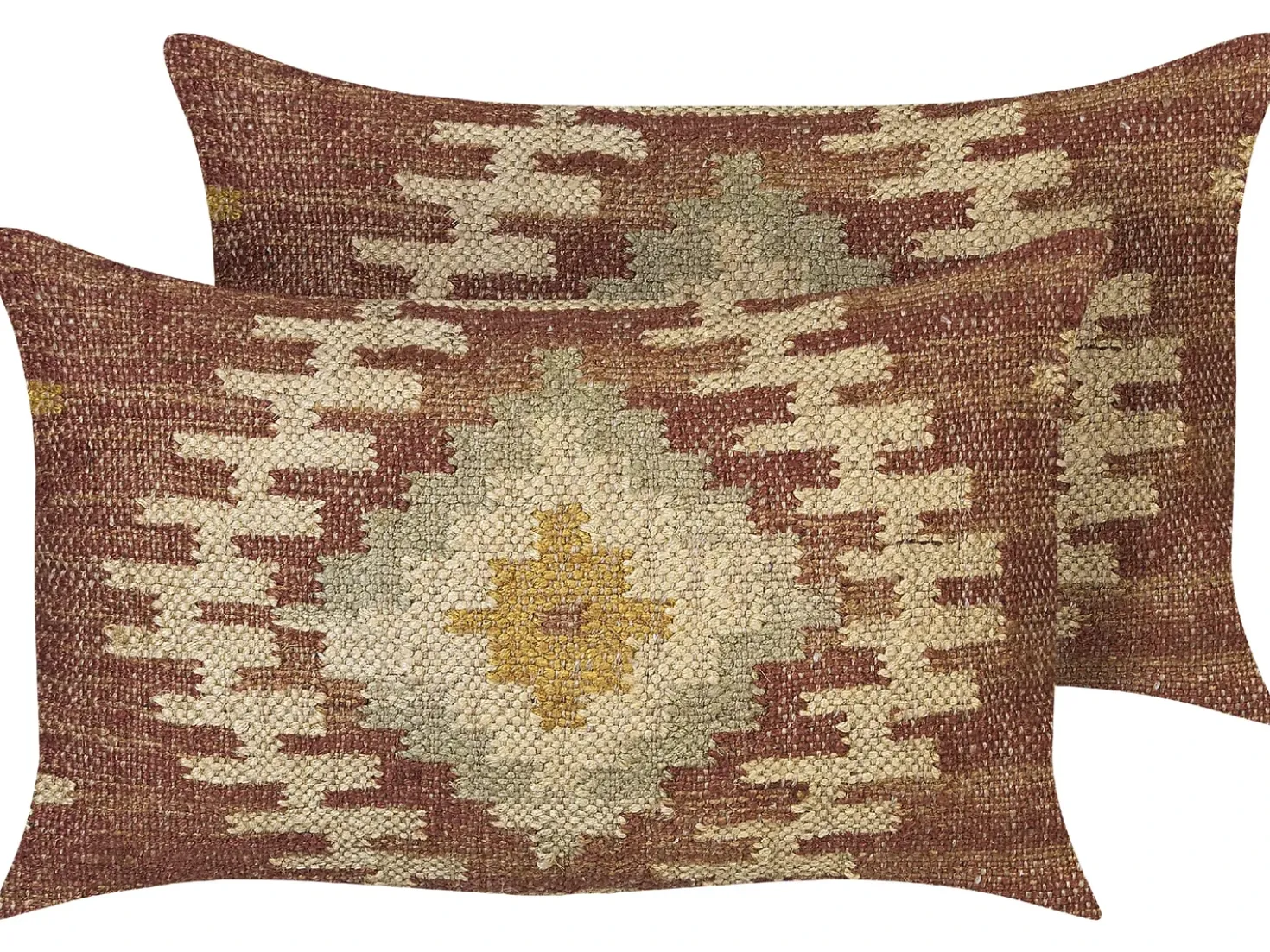 Set di 2 cuscini BEEL Iuta 30 x 50 cm Multicolore Trama orientale
