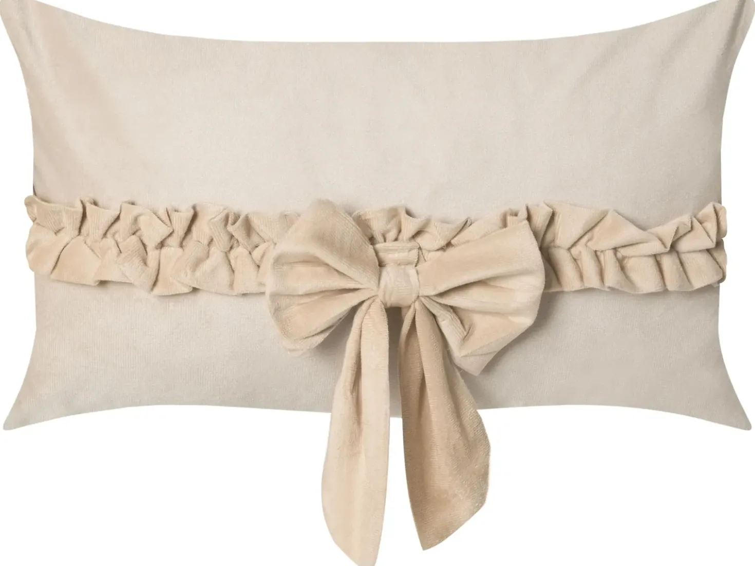 Set di 2 cuscini BELLE Velluto 30 x 50 cm Beige chiaro Tinta unita