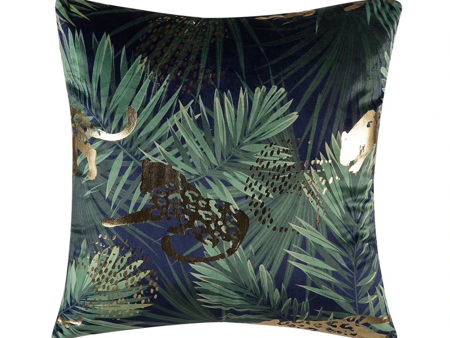 Set di 2 cuscini BELLEROSE Velluto 45 x 45 cm Verde scuro Trama di piante