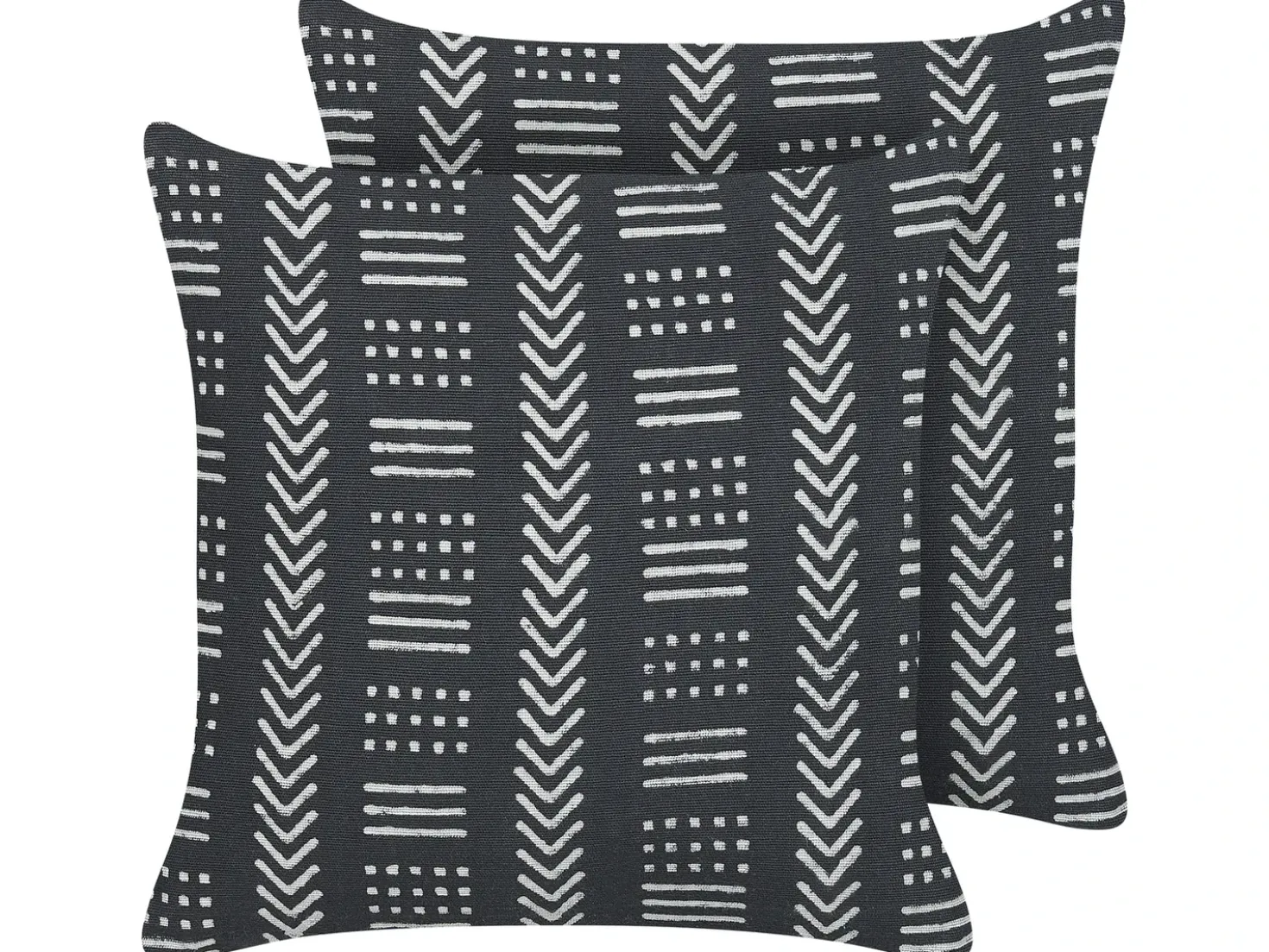Set di 2 cuscini BENZOIN Cotone 45 x 45 cm Nero Trama geometrica