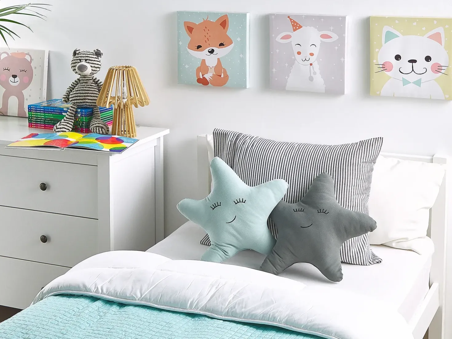 Set di 2 cuscini BHOPAL Cotone 40 x 40 cm Grigio Stella