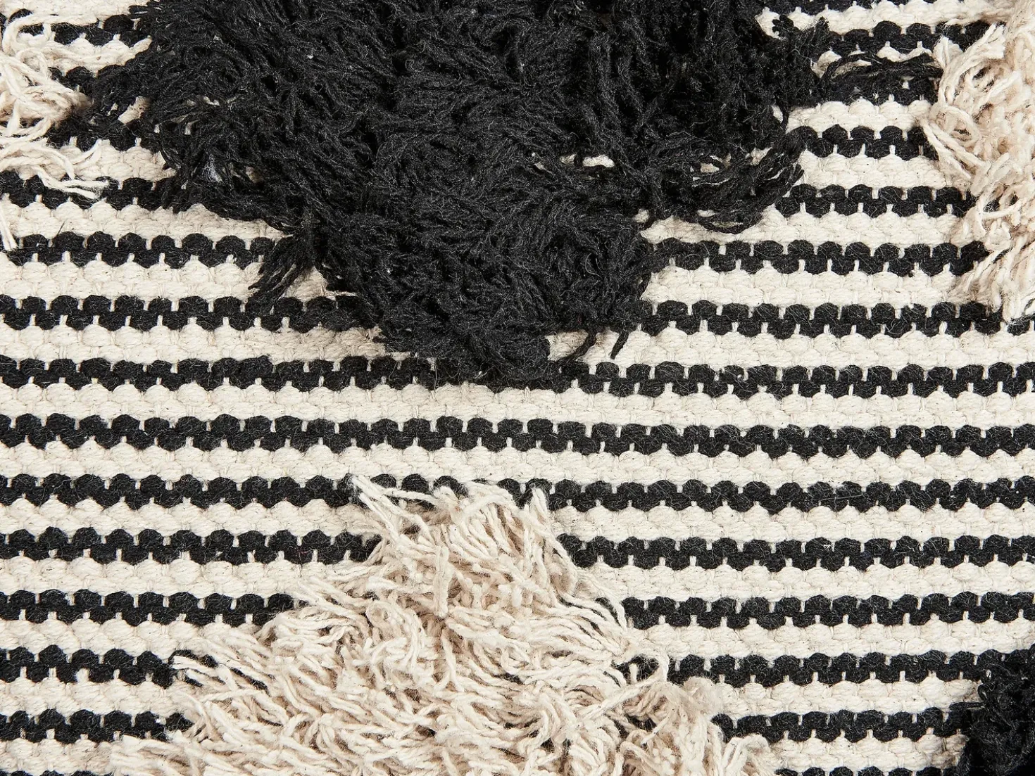 Set di 2 cuscini BHUSAWAL Cotone 50 x 50 cm Nero Trama geometrica