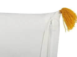 Set di 2 cuscini BILOBA Cotone 45 x 45 cm Giallo Trama floreale