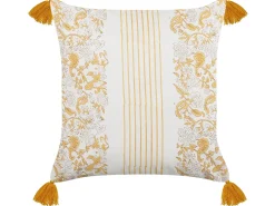 Set di 2 cuscini BILOBA Cotone 45 x 45 cm Giallo Trama floreale