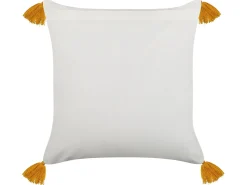 Set di 2 cuscini BILOBA Cotone 45 x 45 cm Giallo Trama floreale