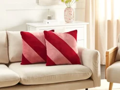 Set di 2 cuscini BORONIA Cotone 45 x 45 cm Rosso Modello natalizio