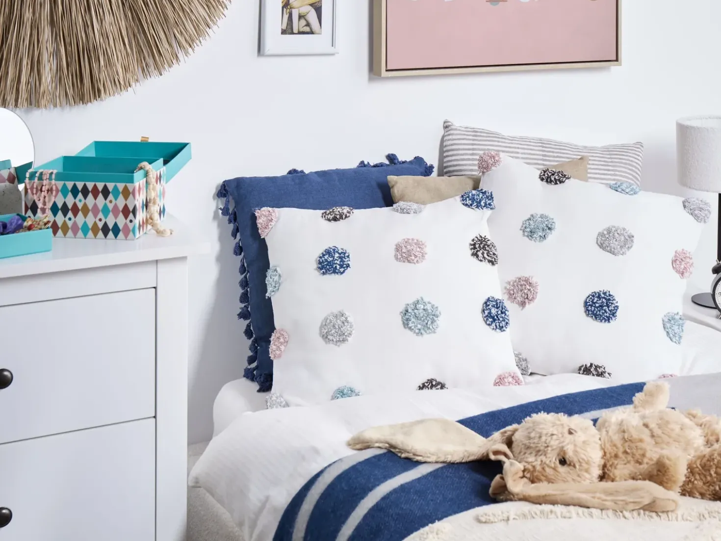 Set di 2 cuscini BRACKEN Cotone 45 x 45 cm Bianco