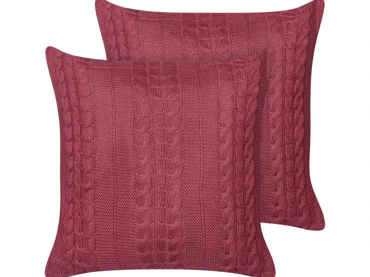 Set di 2 cuscini CADETIA Cotone 45 x 45 cm Bordeaux Tinta unita