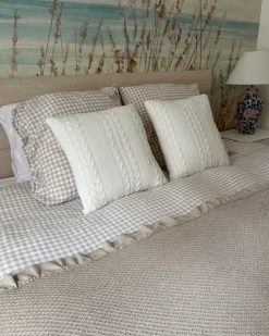 Set di 2 cuscini CADETIA Cotone 45 x 45 cm Bianco Tinta unita