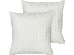 Set di 2 cuscini CADETIA Cotone 45 x 45 cm Bianco Tinta unita
