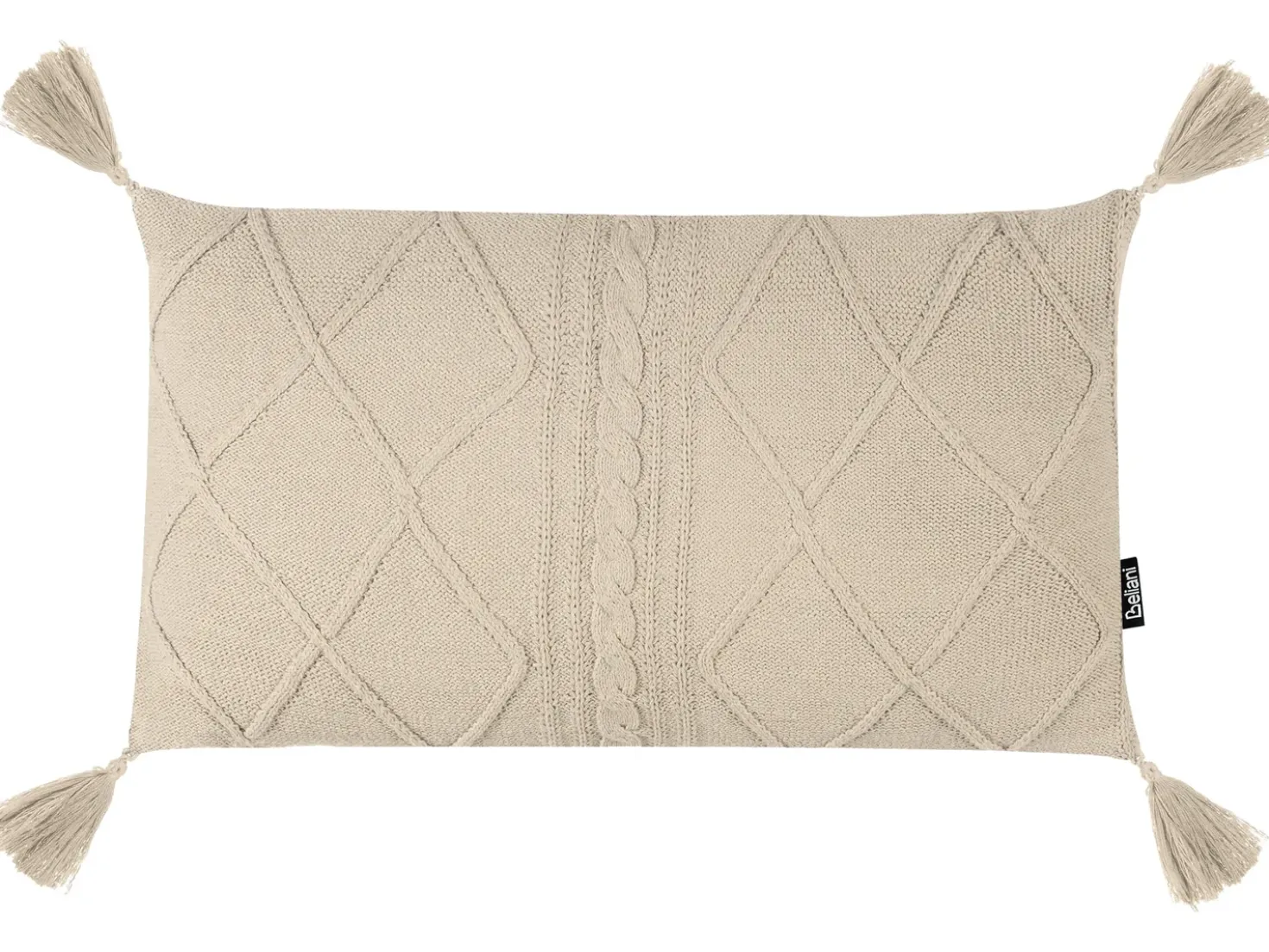 Set di 2 cuscini CAESIA Cotone 30 x 50 cm Beige chiaro Tinta unita
