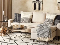 Set di 2 cuscini CALANTHE Cotone 45 x 45 cm Beige Trama geometrica