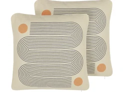 Set di 2 cuscini CALIBRACHOA 45 x 45 cm Bianco Trama geometrica