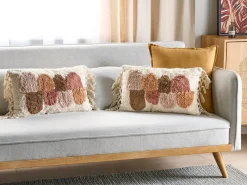 Set di 2 cuscini CALTHA Cotone 30 x 50 cm Beige Trama astratta