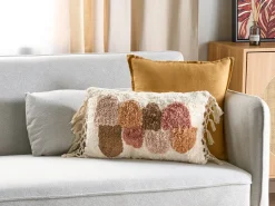 Set di 2 cuscini CALTHA Cotone 30 x 50 cm Beige Trama astratta
