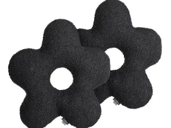 Set di 2 cuscini CAMPONULA Bouclé 40 x 40 cm Nero Tinta unita