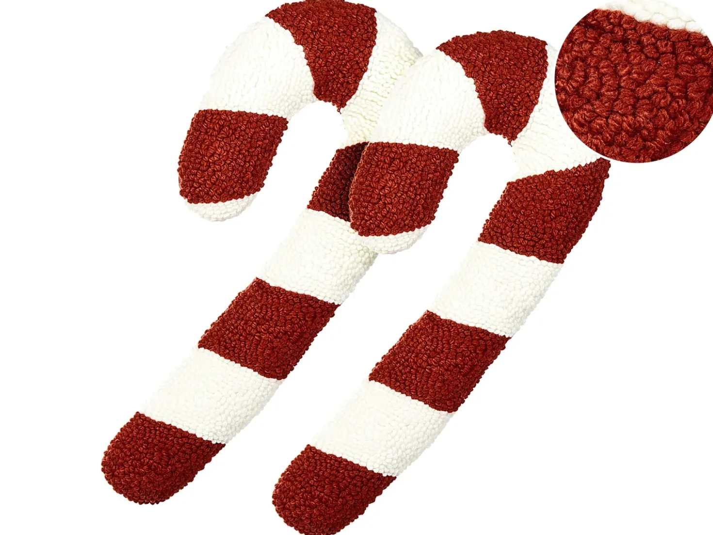 Set di 2 cuscini CANDY CANE Bouclé 22 x 55 cm Rosso Modello natalizio