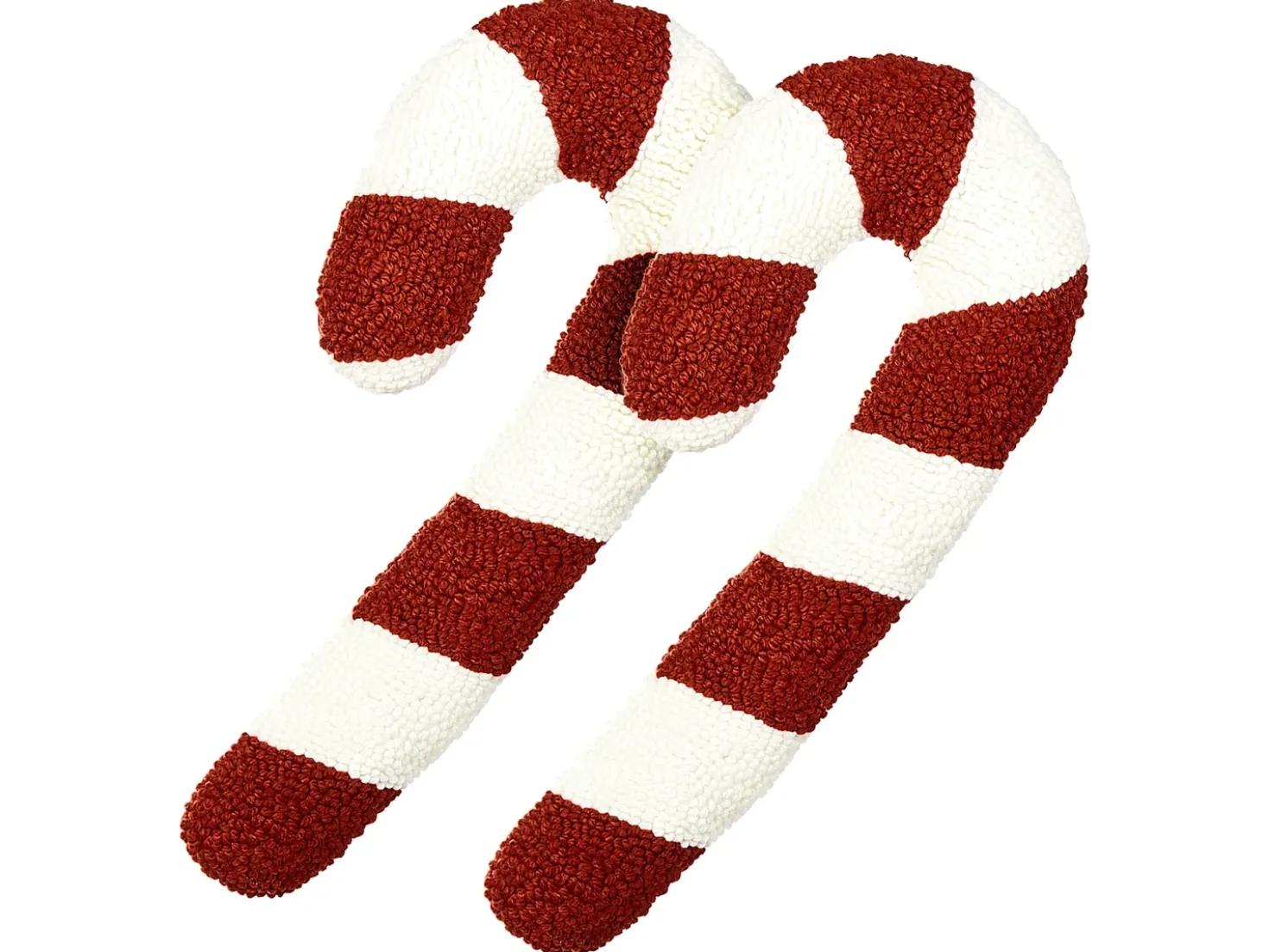 Set di 2 cuscini CANDY CANE Bouclé 22 x 55 cm Rosso Modello natalizio