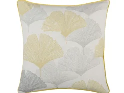 Set di 2 cuscini CANDYTUFT 45 x 45 cm Giallo Trama di piante