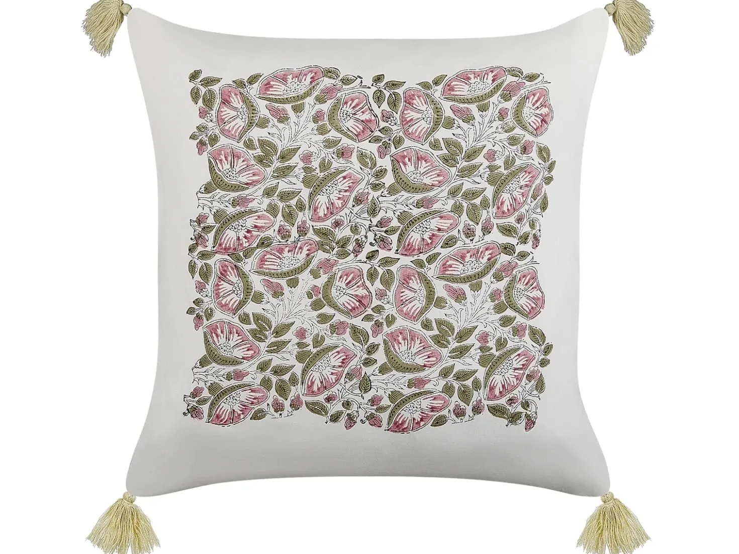 Set di 2 cuscini CARISSA Cotone 45 x 45 cm Multicolore Trama floreale