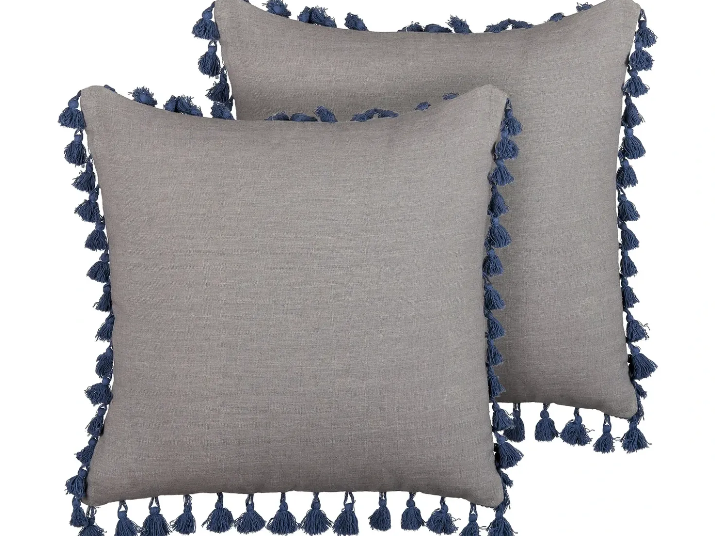 Set di 2 cuscini CARPINUS Lino 45 x 45 cm Grigio Tinta unita
