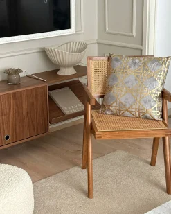 Set di 2 cuscini CASSIA 45 x 45 cm Grigio Trama geometrica