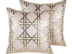 Set di 2 cuscini CASSIA 45 x 45 cm Rosa Trama geometrica