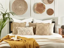 Set di 2 cuscini CEIBA Cotone 45 x 45 cm Beige Trama geometrica