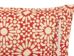 Set di 2 cuscini CEIBA Cotone 45 x 45 cm Rosso Trama geometrica