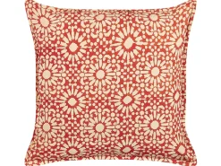 Set di 2 cuscini CEIBA Cotone 45 x 45 cm Rosso Trama geometrica