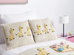Set di 2 cuscini CHILARI Cotone 45 x 45 cm Beige