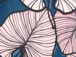 Set di 2 cuscini CHRYSANTHEMUM Velluto 45 x 45 cm Blu scuro Trama di piante