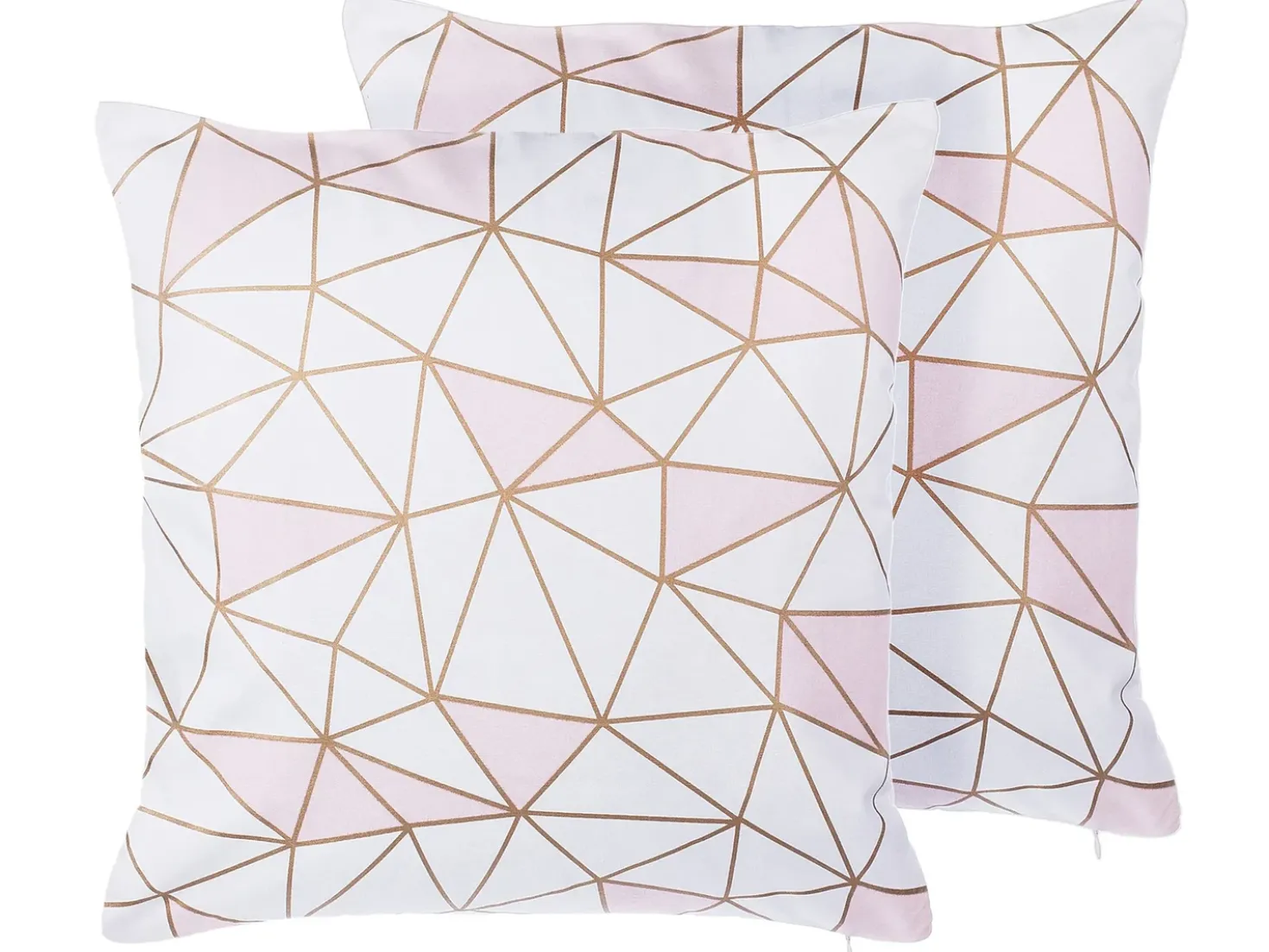 Set di 2 cuscini CLARKIA Cotone 45 x 45 cm Rosa Trama geometrica