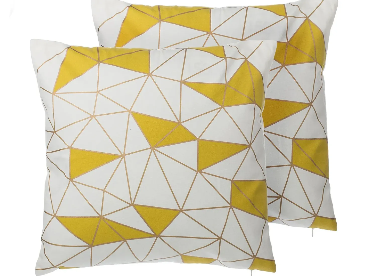 Set di 2 cuscini CLARKIA Cotone 45 x 45 cm Giallo Trama geometrica
